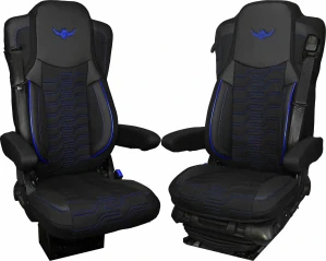 Potahy sedadel ROYAL Premium MERCEDES ACTROS MP4 od 2011, MP5 od 2019 sedadlo spolujezdce neodpružené modré