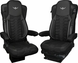 Potahy sedadel ROYAL Premium MERCEDES ACTROS MP4 od 2011, MP5 od 2019 sedadlo spolujezdce neodpružené šedé