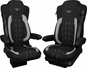 Potahy sedadel ROYAL CLASIC MERCEDES ACTROS MP4 od 2011, MP5 od 2019 sedadlo spolujezdce neodpružené Šedé